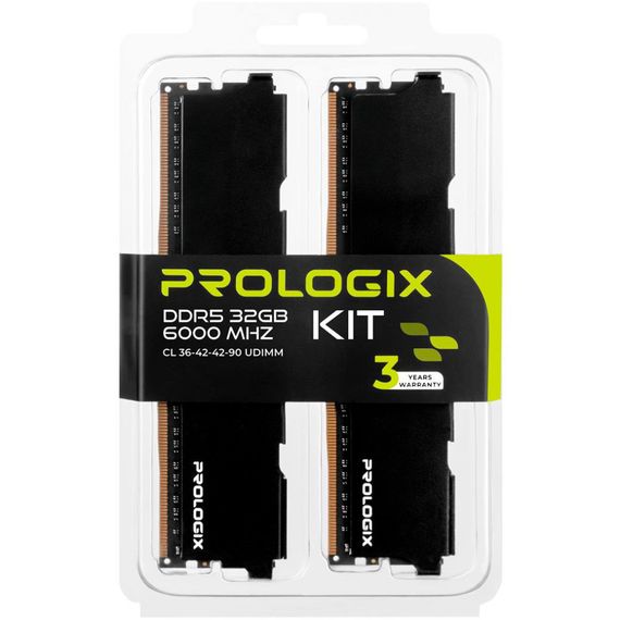 Модуль памяти для компьютера DDR5 32GB (2x16GB) 6000 MHz Black Prologix (PRO32GB6000B5K) | Зображення 5