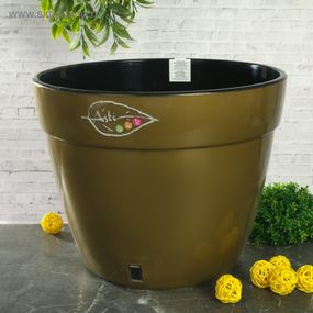 Горщик  пластиковий Асті 4 л золотий