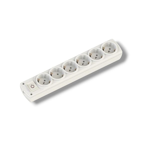 Колодка електрична для подовжувача Mutlusan, 6 гнізд, 16 А, із заземленням, з вимикачем (арт. 49-11-26)