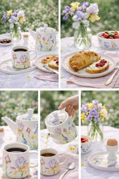 Набір 6 порцелянових овальних тарілок "Iris" 30х16см, плоска з низьким бортом | Зображення 1