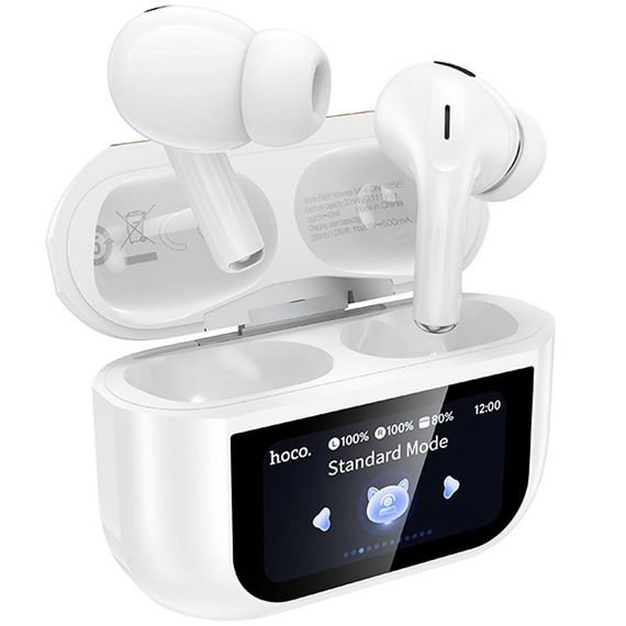Бездротові TWS навушники Hoco EW88 Rampino with Touch Screen ANC White | Зображення 2