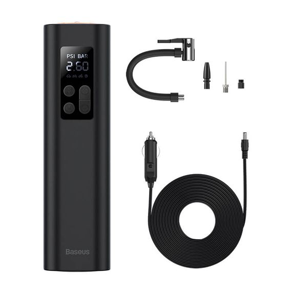 Портативний Компресор для автомобіля BASEUS Super Mini Inflator Pump |30L/Min, 12V, 150psi, 3m cable| (CRCQ000001) | Зображення 9