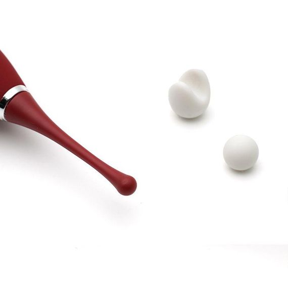 Кліторальний вібратор KISTOY C-King Red, з двома дод. насадками, потужна прицільна стимуляція sexstyle | Зображення 2