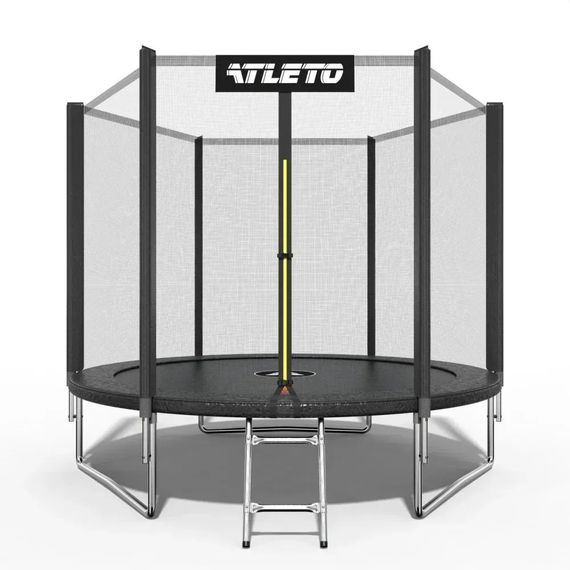 Батут дитячий Atleto 312 см із захисною сіткою і драбиною для дому та дачі чорний 42400472