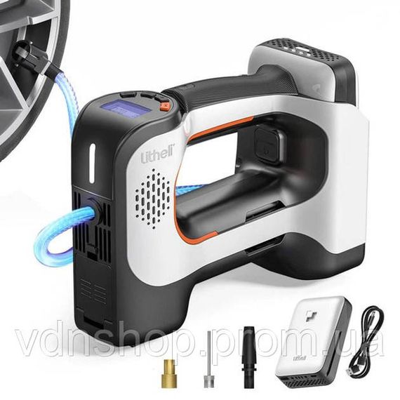 Аккумуляторный компрессор с фонарем Litheli питание от павербанка УМБ Litheli Power Bank 20000 мАч 45Вт XF-57