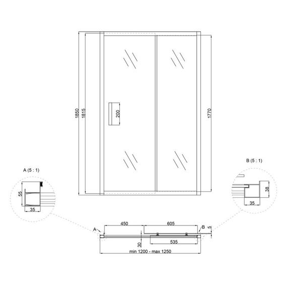 Душові двері в нішу Lidz Zycie SD120x185.CRM.FR | Зображення 1