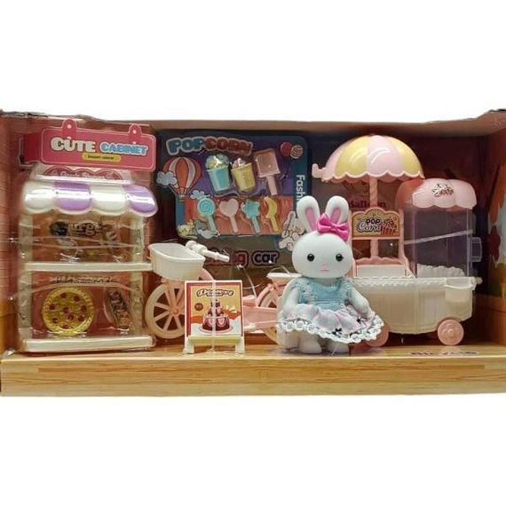 Набір ігровий Зайчик та магазин поп-корну 6693 Рожевий