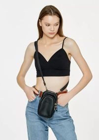 Сумка жіноча Sambag Modena чорна 19 х 11 х 3 см (96093001)