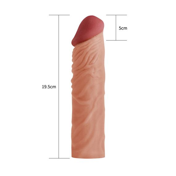 Насадка на член - Pleasure X-Tender Penis Sleeve Add 2" Flesh sexstyle | Зображення 1