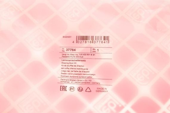 Пильник рейки рульової Audi A3 VW Golf IV 1.4-3.2 96-07 + хомути  37764 | Зображення 1