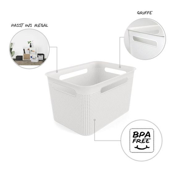 Кошик для зберігання Rotho (Рото) Brisen 16 л (10239) Білий | Зображення 2