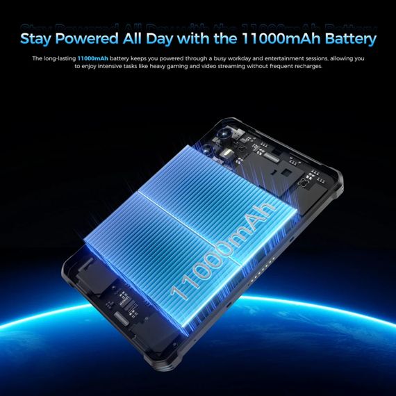 Планшет Oukitel RT3plus 8” HD / 4GB/128GB / G81 / 11000mAh / 16+8Мп / IP69K / LTE Black | Зображення 1