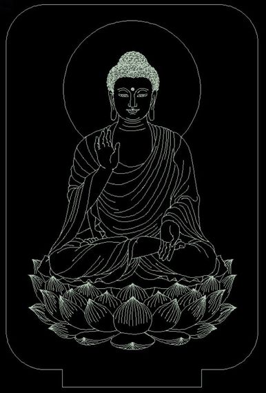 Акриловий світильник-нічник Будда білий tty-n000693