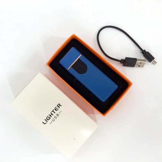 Электрозажигалка USB ZGP ABS, сенсорная зажигалка электрическая спиральная. HG-496 Цвет: синий | Зображення 7