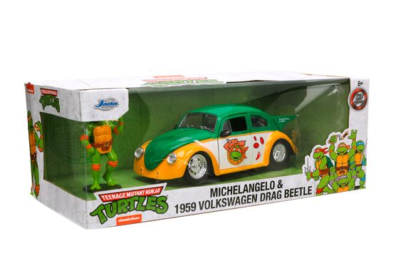 Машина металева Volkswagen Beetle Ніндзя з фігуркою Michelangelo | Зображення 3