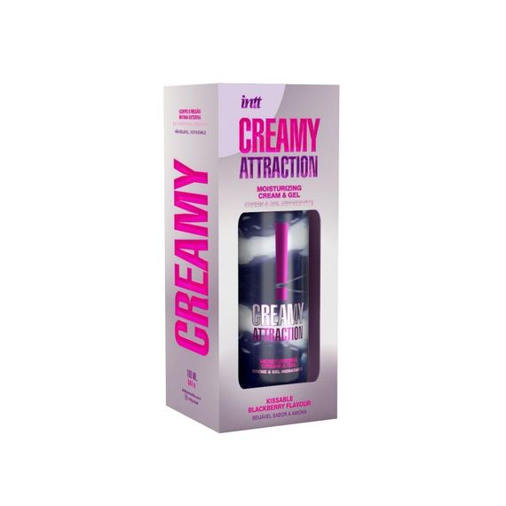 Увлажняющий крем-гель 2в1 Intt Creamy Attraction Blackberry 100мл для всего тела, вкус ежевики Sex Aura | Зображення 2