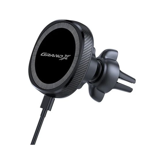 Універсальний автотримач Grand-X MT-15W MagSafe з зарядкою 15W (кріплення на дефлектор) (MT-15W) | Зображення 1