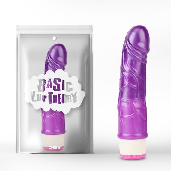 Вібратор реалістичний на батарейках Chisa Basic Luv Theory Stud Rod, фіолетовий, 17.5 см Sex Aura