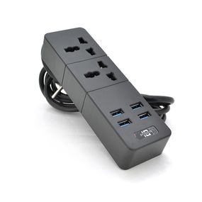 Сетевой фильтр ТВ-Т07.2 розетки + 4 USB,2м,сечение 3х0.75мм,2500W,Black,Box