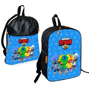 Школьный рюкзак детский Бравл Старс + Сумка для обуви спортивной формы рюкзак-мешок  для мальчика (01675)