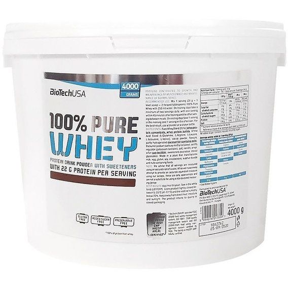 Протеїн BioTechUSA 100% Pure Whey 4000 g /142 servings/ Hazelnut