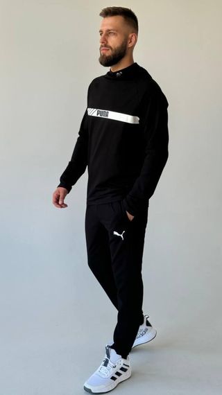 Костюм з худі Puma чорний | Зображення 4