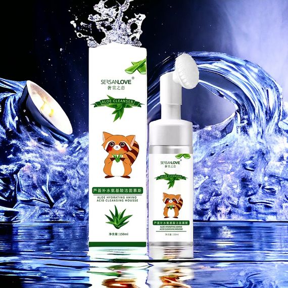ПІНКА-МУС ДЛЯ ВМИВАННЯ SERSANLOVE ALOE AMINO ACID CLEANSER MOUSSE З ЕКСТРАКТОМ АЛОЕ 150 МЛ