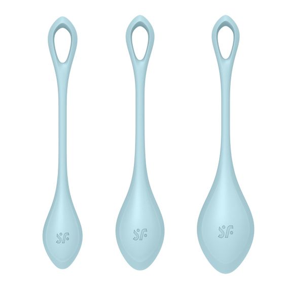 Набір йоні намистин Satisfyer Yoni Power 2 Light Blue, диаметр 2-2,5-3см, вес 22-44-73гр | Зображення 3