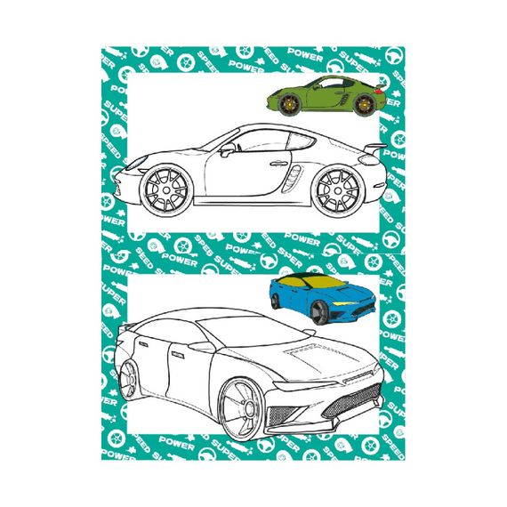 Книжка раскраска "Супер авто" РМ-48-51 с цветными подсказками | Зображення 1