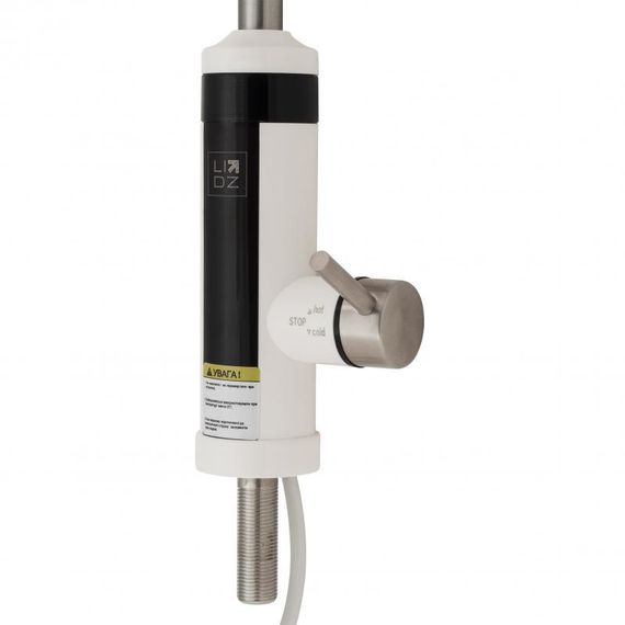 Проточний кран-водонагрівач кухонний для кухні Lidz Warm 059 LDWAR059WNK35878 White / Nickel | Зображення 3