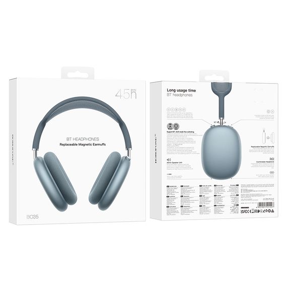 Накладні бездротові навушники Borofone BO35 Adorable Blue | Зображення 2