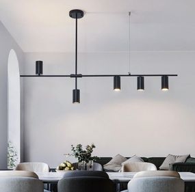 Люстра стельова на 5 лампочок 26284 Чорний 35-74х20х123 см.