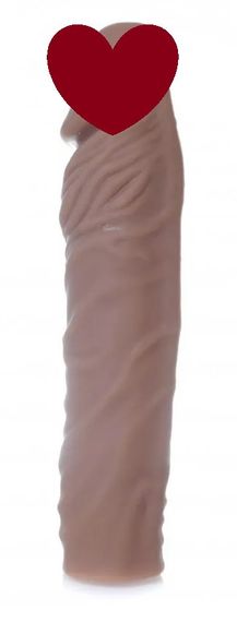 Насадка на член із реалістичними венами та складками 195 мм Brown sexstyle