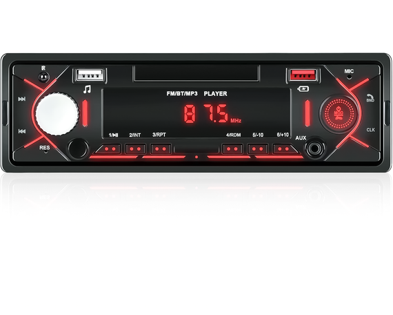 Автомагнитола 1DIN Podofo A3958 с Bluetooth, FM | автомобильный MP3 плеер с радио, USB, AUX, стерео, black | Зображення 1