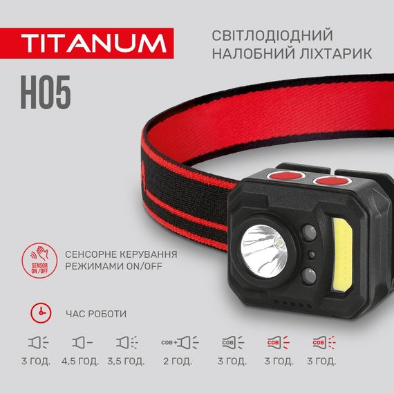 Налобний світлодіодний ліхтарик TITANUM TLF-H05 250Lm 6500K | Зображення 4