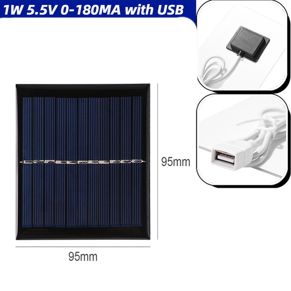 Солнечная панель 5.5V 1W для зарядки разных гаджетов  (sv2351)