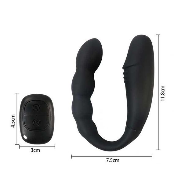 Двойной анально-вагинальный вибратор Magic Helios Remote с ДУ - Черный - Вибраторы | Зображення 3