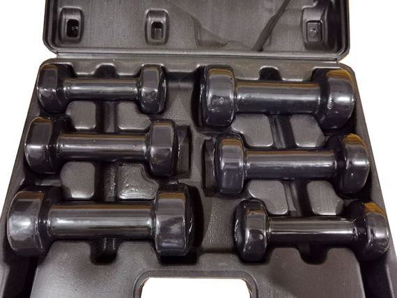 Набір гантелей в кейсі 9 кг. PowerPlay 4121 Fitness Dumbells (2шт.*1кг. 2шт.*1,5кг. 2шт.*2кг.) | Зображення 2