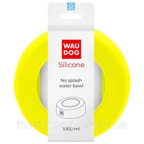 Миска-непроливайка  WAUDOG Silicone, 1 л желтый