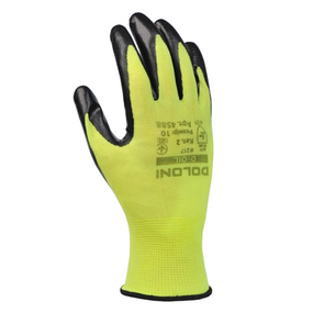 Рукавички 5114 D-OIL трикотаж нітрилове покриття неповний облив р.10(XL) жовто-зелений/чорний ДКГ