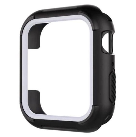 Силиконовый защитный корпус Primo для Apple Watch 40mm - Black / White | Зображення 1