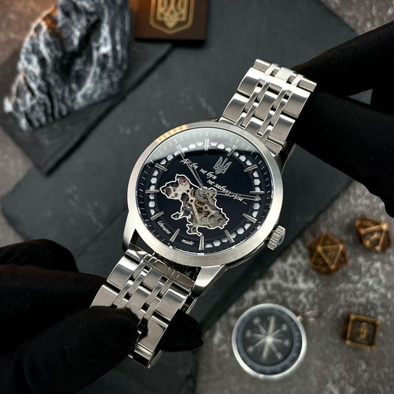 Чоловічий годинник Awarder 043 Де би не був Silver-Black Steel Automatic | Зображення 1