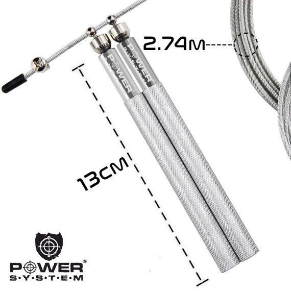 Скакалка швидкісна Power System PS-4064 Ultra Jump Rope Silver (2,75m.) | Зображення 3