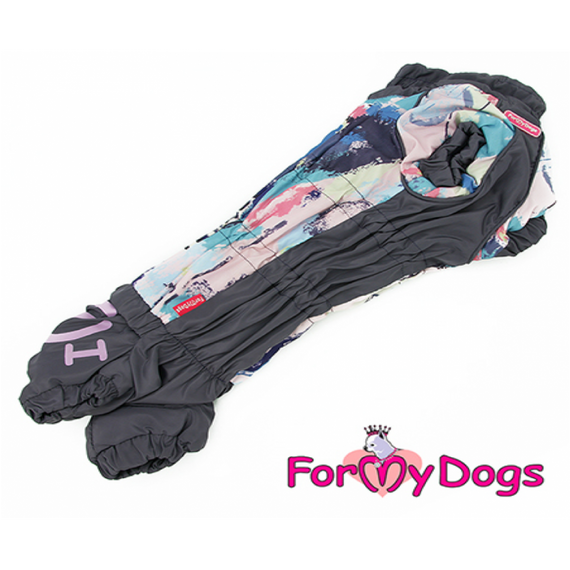 Зимний комбинезон для собак For My Dogs "Разводы" породы Таксы и Вельш Корги, фиолетовый | Зображення 1