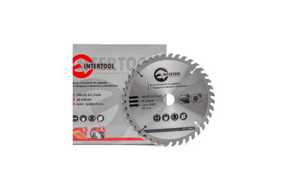 Диск пильный Intertool - 180 х 40T х 20 мм (CT-3043) | Зображення 2