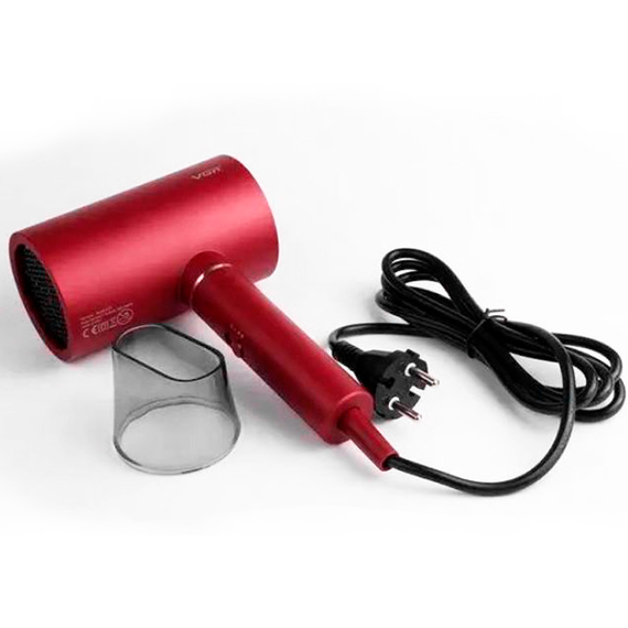 Фен профессиональный VGR V-431 RED, 2 уровня обдува, 2 уровня температуры, насадка-концентратор | Зображення 3