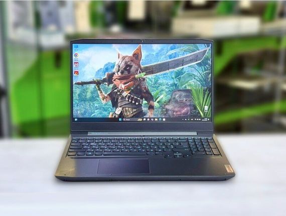 Игровой ноутбук Lenovo Ideapad Gaming 3 15ARH05 / 15.6" (1920x1080) IPS / AMD Ryzen 5 4600H (6 (12) ядер по 3.0 - 4.0 GHz) / 16 GB DDR4 / 256 GB SSD M.2 + 1000 GB HDD / nVidia GeForce GTX 1650 Ti, 4GB GDDR6, 128-bit / WebCam / Win 11 б/у | Зображення 1