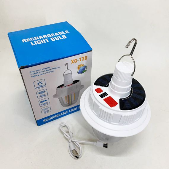 Світлодіодна LED лампа з акумулятором T38-COB+SMD(RGB) 2x18650 сонячна батарея ZN-28 | Зображення 3