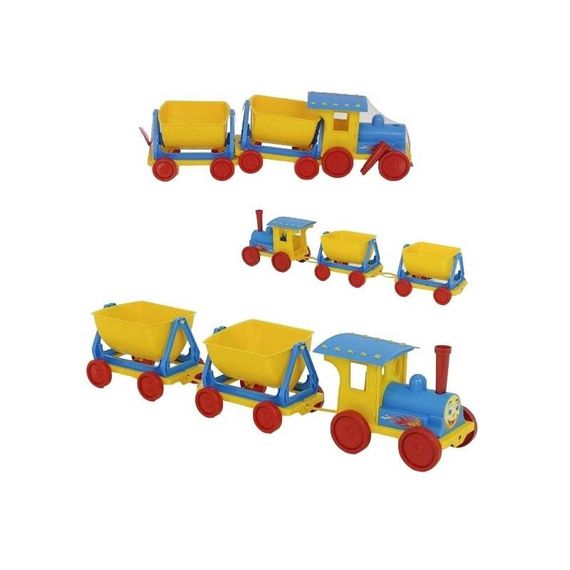 Поїзд-конструктор 013118/1 блакитний 2 прицепа | Зображення 1