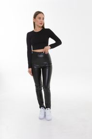Легінси з еко шкіри 4Profi  чорні розмір XL 24178